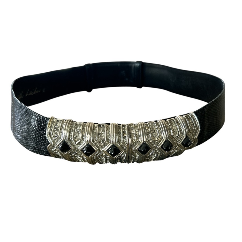 Vintage Judith Leiber Art Deco leather belt